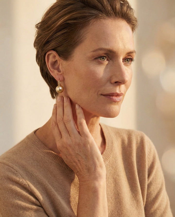 Exquisite Gold Pearl Earrings