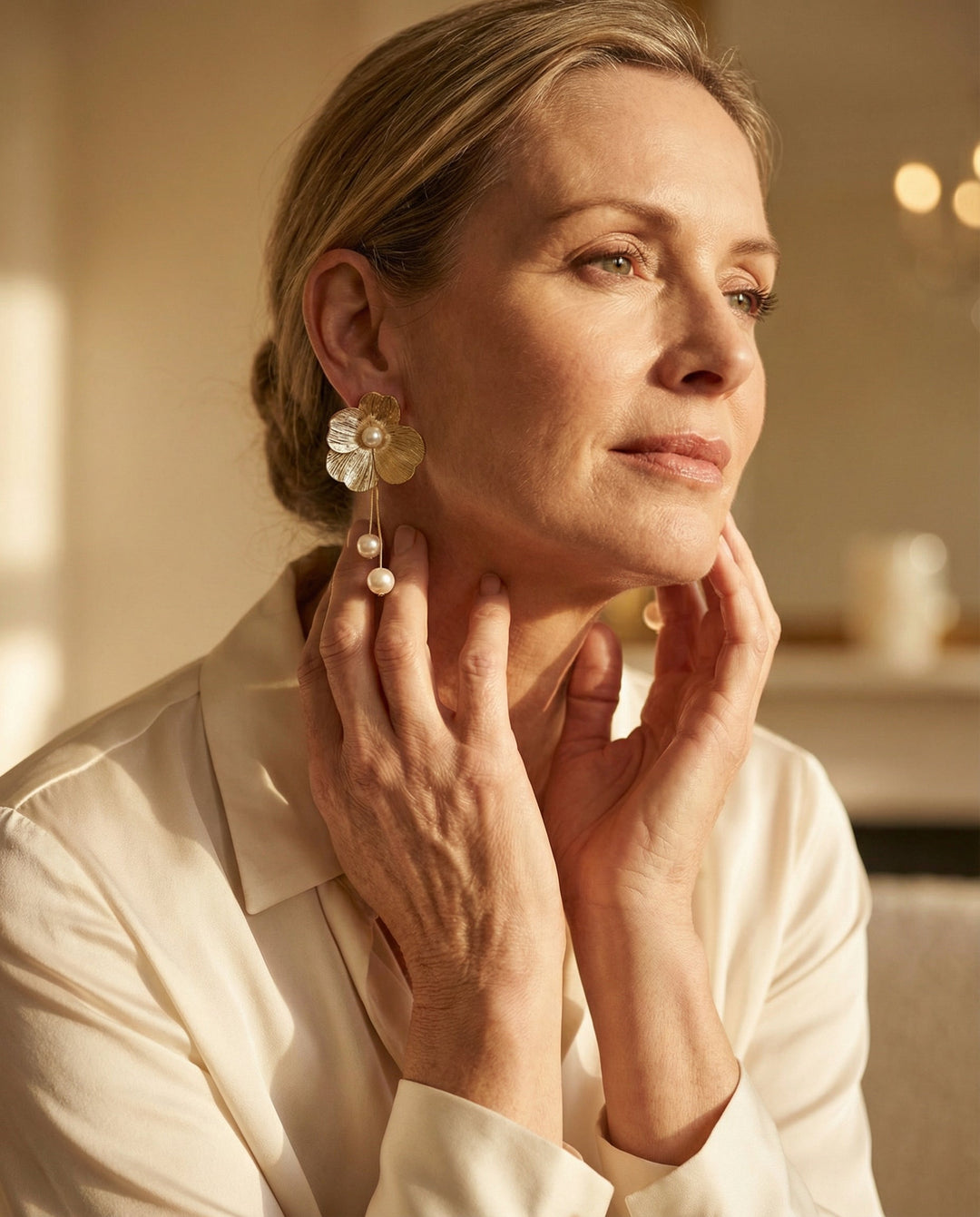 Bohemian Pearl and Petal Earrings