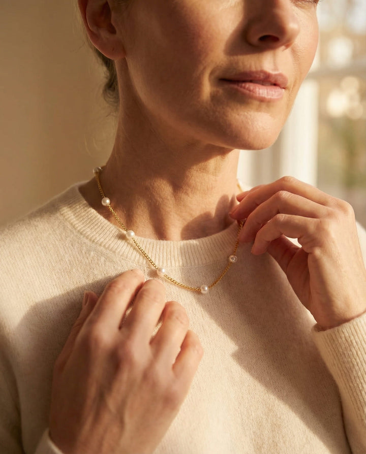 Gold Freshwater Pearl Necklace