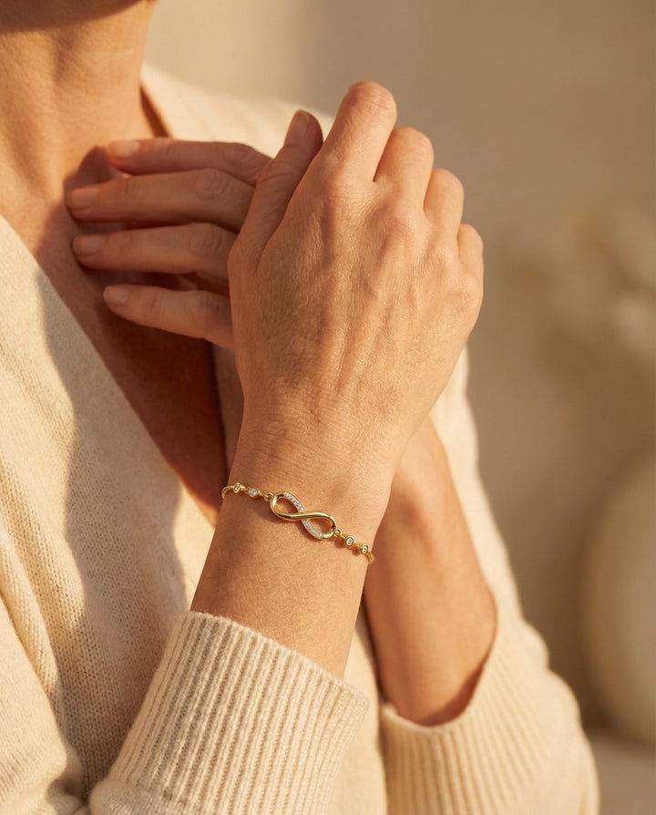 Adjustable Silver Infinity Bracelet