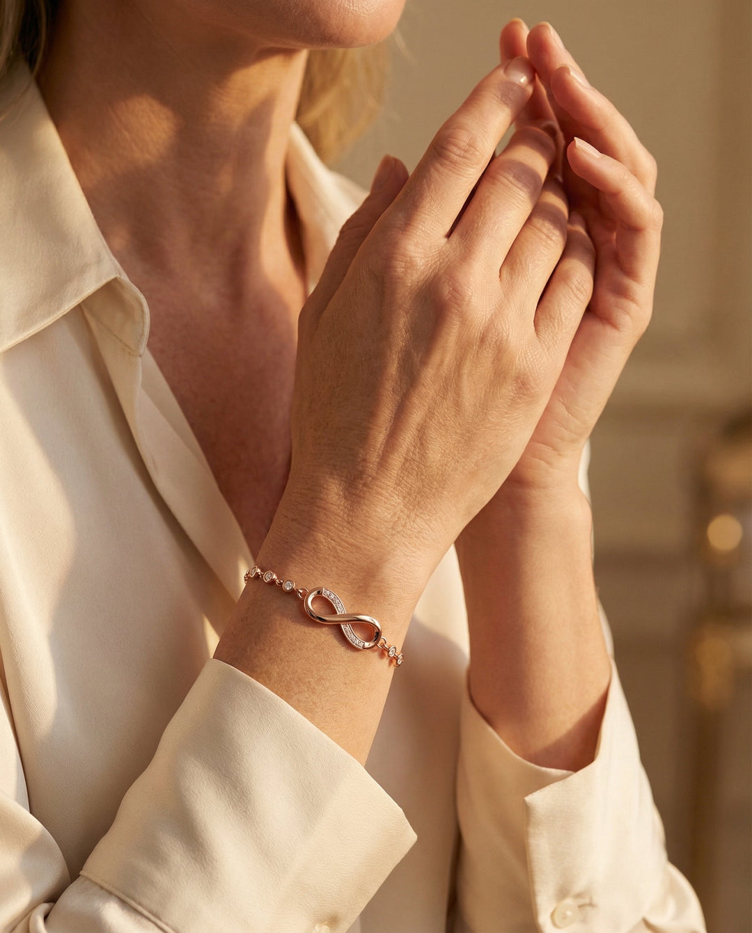 Adjustable Silver Infinity Bracelet