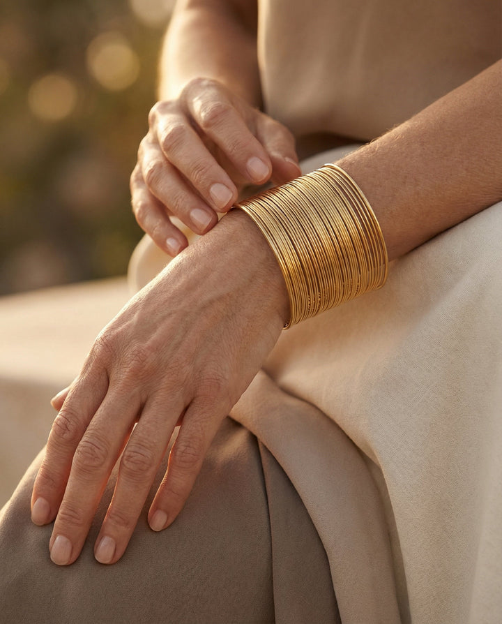 Open Spiral Gold Bracelet