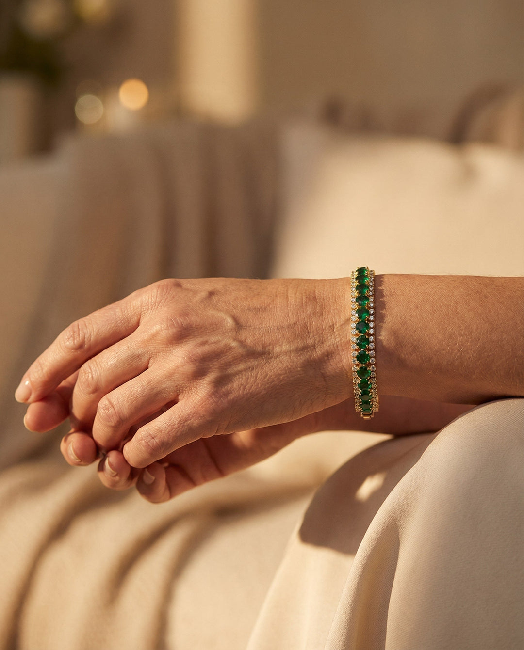 Gold and Green Bracelet