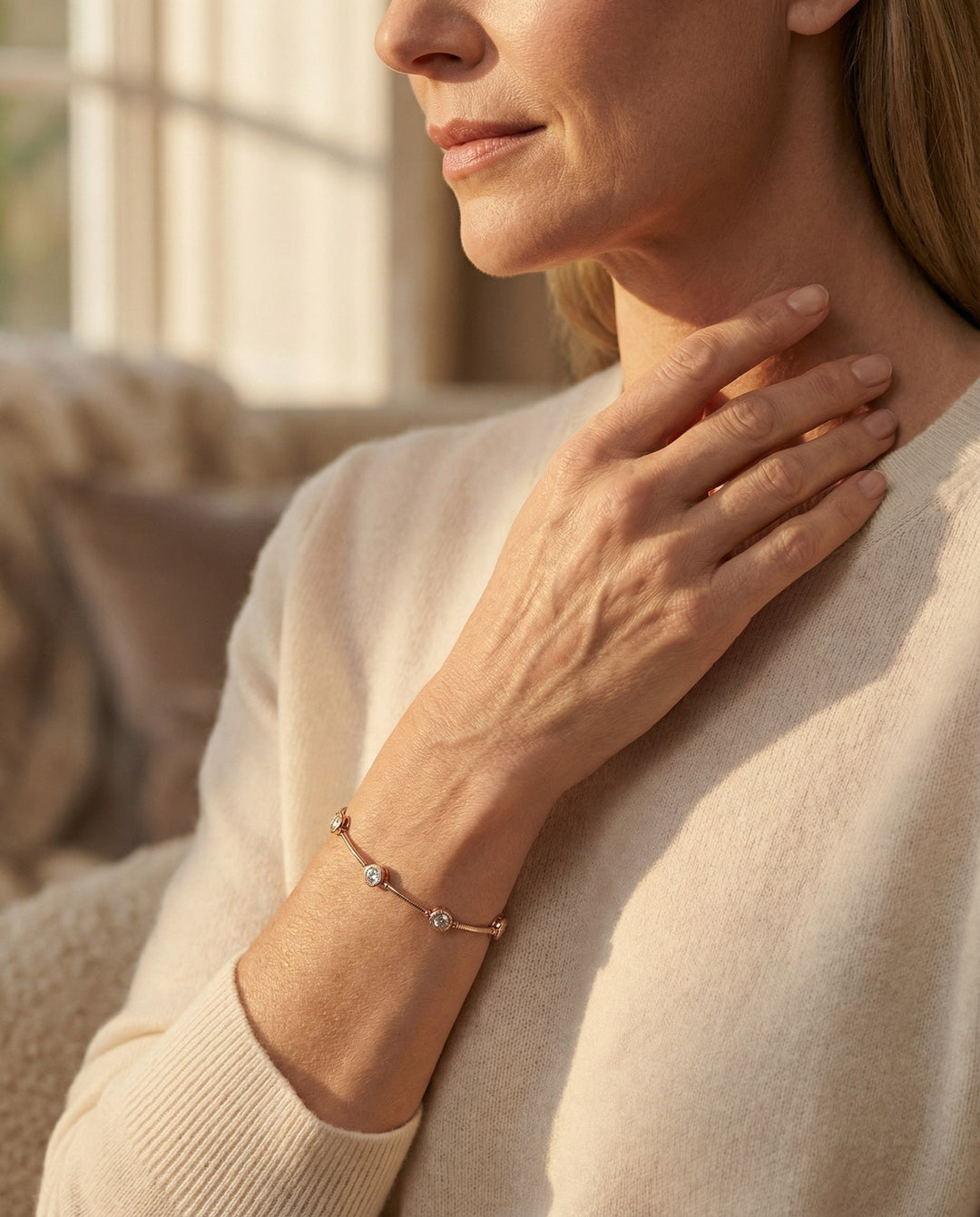 Elegant Gold Cubic Zirconia Bracelet