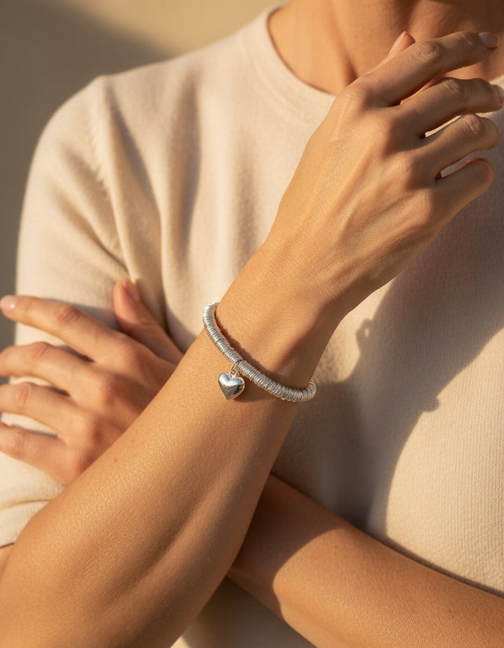 Elegant Silver Heart Bracelet