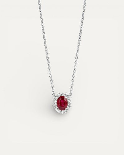 Ruby and Moissanite Necklace