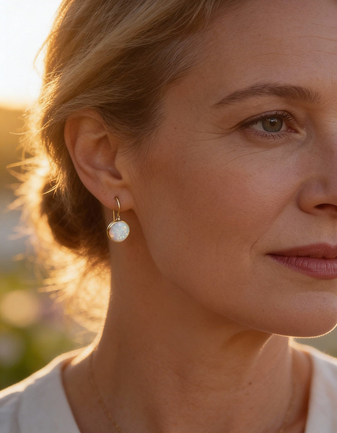 Vintage White Opal Earrings