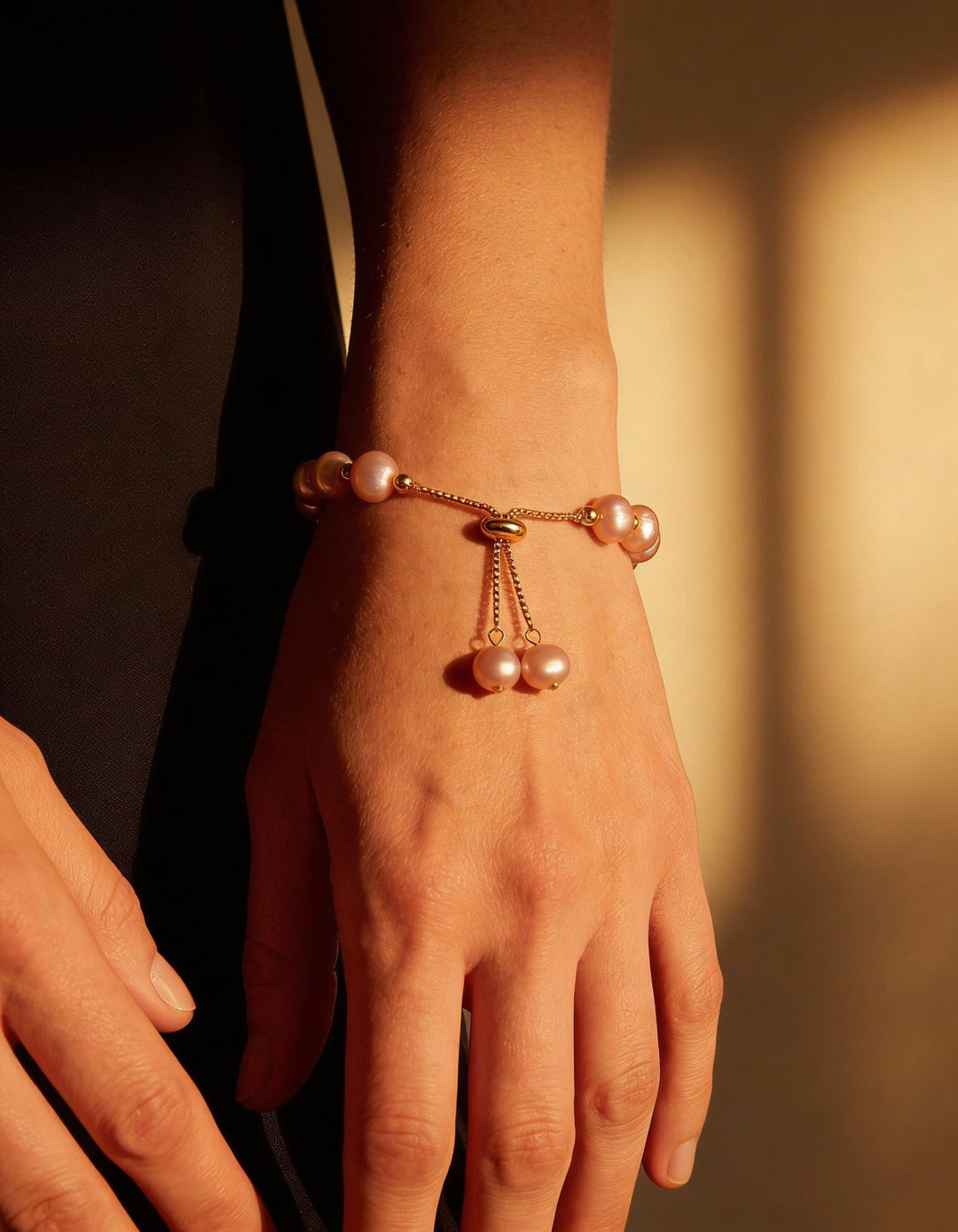 Pink Pearl Gold Bracelet