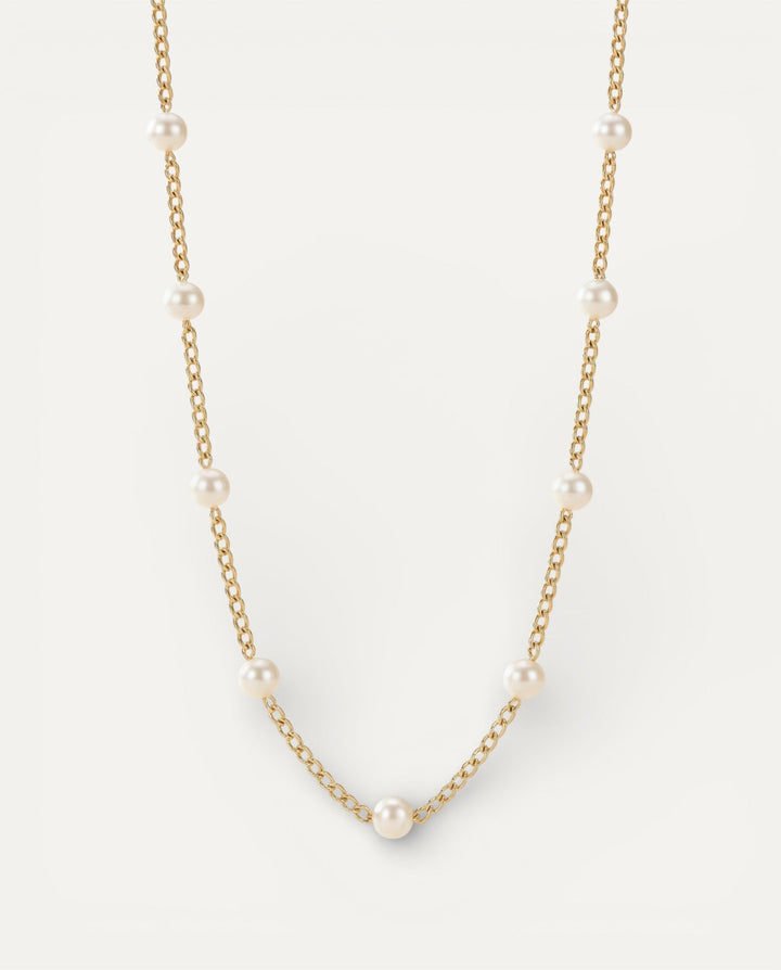 Small Gold Pearl Necklace