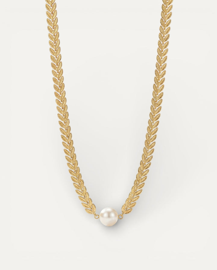 Greek Gold Pearl Necklace