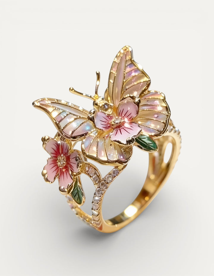 Nature Sparkling Butterfly Cubic Zirconia Ring