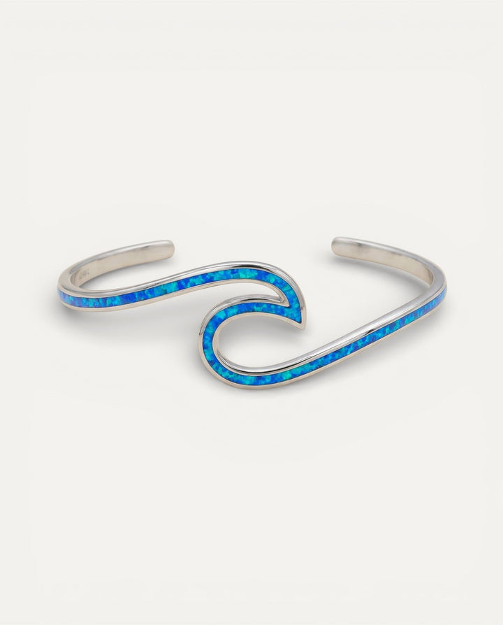 Sea Wave Opal Silver Bracelet