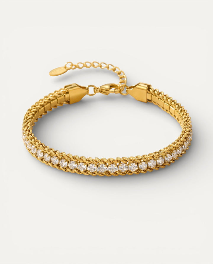 Stainless Steel Zircon Chain Bracelet
