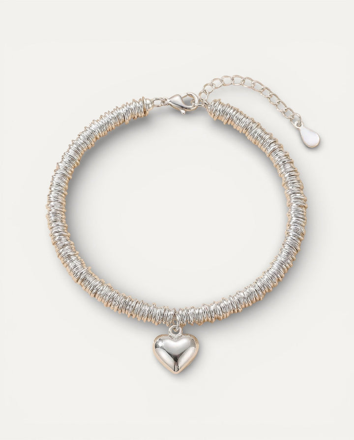 Elegant Silver Heart Bracelet