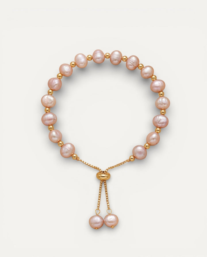 Pink Pearl Gold Bracelet