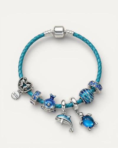Ocean Bracelet + Included Silver Leather Charms