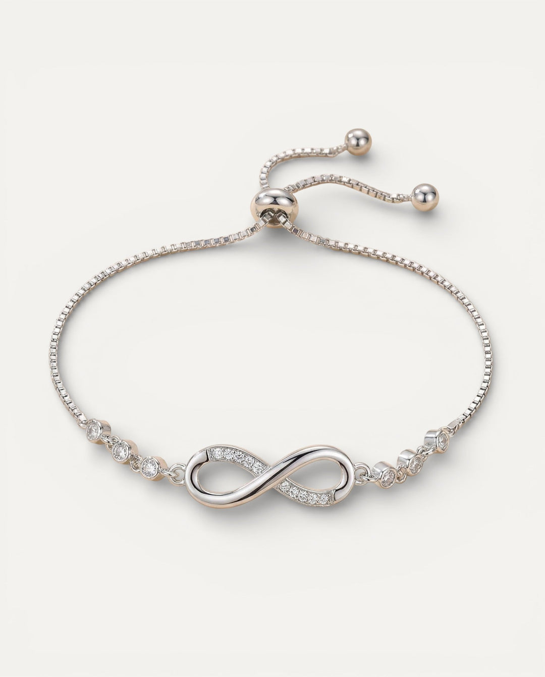 Adjustable Silver Infinity Bracelet