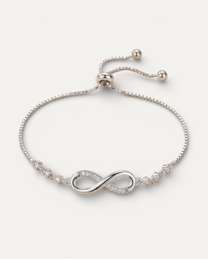 Adjustable Silver Infinity Bracelet