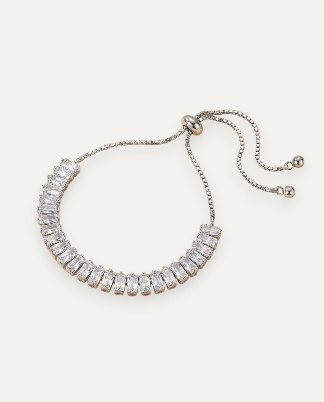 Gold and Silver Cubic Zirconia Adjustable Bracelet