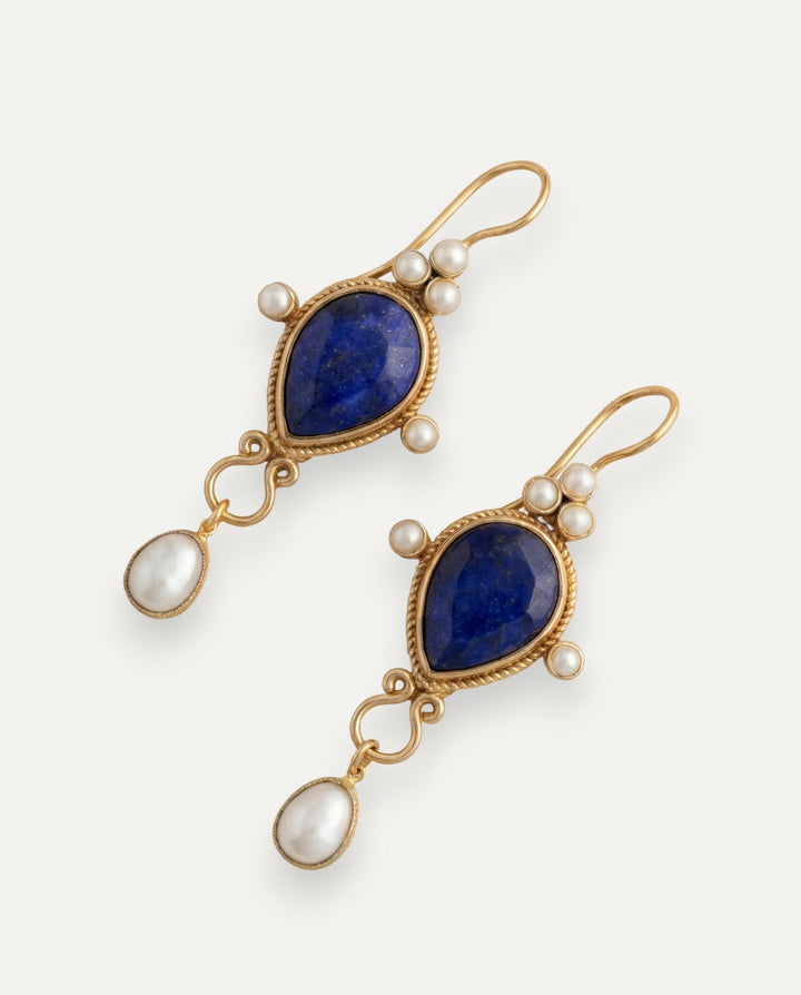 Vintage Ruby and Pearl Earrings